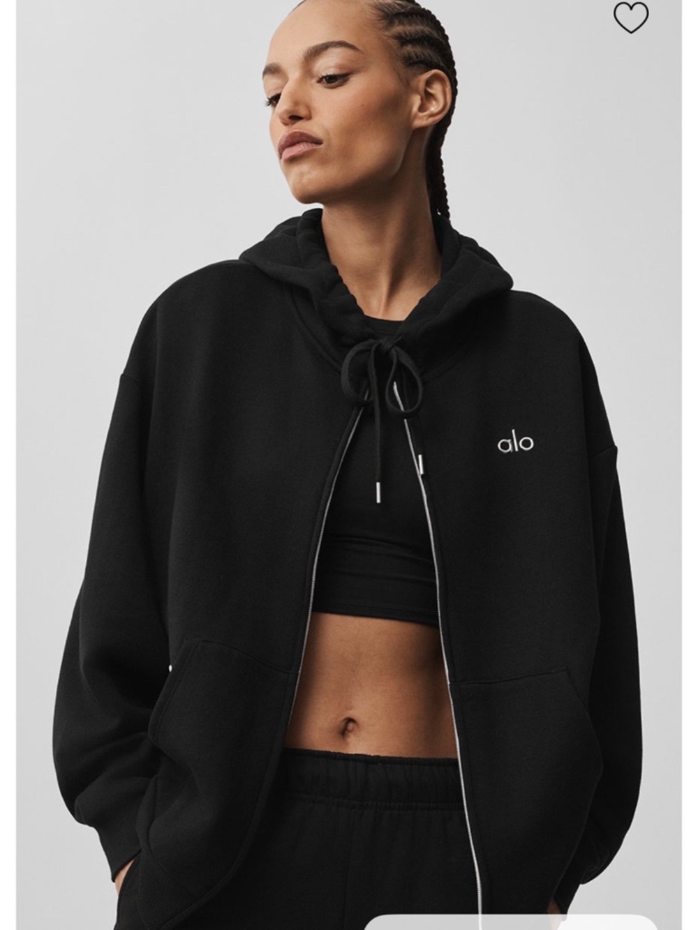 ALO Yoga Accolade Black Zip-Up Hoodie